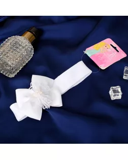 Повязка для волос "Бант" 3*17 см цветок кружево белый арт. СМЛ-15778-1-СМЛ3914612