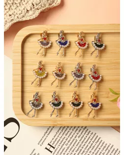 Брошь "Балеринка" мини, цвет МИКС арт. СМЛ-26625-1-СМЛ3916498