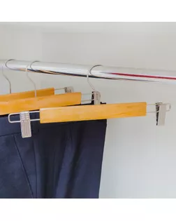 Вешалка для брюк и юбок с зажимами, 33×13 см, светлое дерево арт. СМЛ-190243-1-СМЛ0000565876
