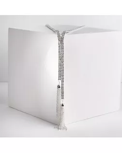 Набор 2 предмета: серьги, кулон "Элегентность" кисточки, цвет белый в серебре, 100 см арт. СМЛ-26689-1-СМЛ3952609