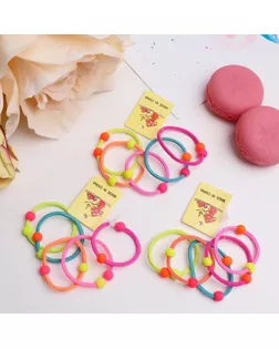 Резинка для волос "Магическая " (набор 5 шт) 3 см, матовые шарики, микс арт. СМЛ-16745-1-СМЛ3964711