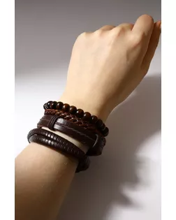 Браслет кожа "Парун", цвет коричневый арт. СМЛ-17561-1-СМЛ4001653