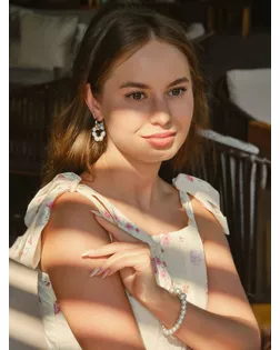 Браслет жемчуг "Невеста" бусины d=0,8+1, со стразами 4 штуки, цвет белый арт. СМЛ-24199-2-СМЛ4057080