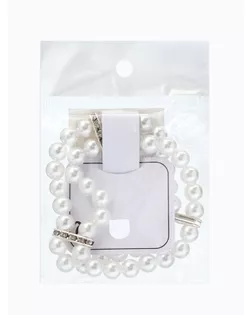 Браслет жемчуг "Невеста" бусины d=0.8 два ряда, со стразами, цвет белый арт. СМЛ-41404-1-СМЛ0004731650