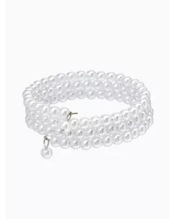 Браслет жемчуг "Невеста" бусины d=0,5, 3 ряда с пружинкой, цвет белый арт. СМЛ-134199-1-СМЛ0004736543