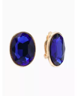 Клипсы "Вечеринка" овалы, цвет синий в золоте арт. СМЛ-24308-5-СМЛ4087644