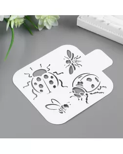 Трафарет пластик "Насекомые" 9х9 см арт. СМЛ-26871-1-СМЛ4107192