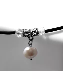 Чокер "Жемчуг" капля на бархатном тросе арт. СМЛ-28079-1-СМЛ4116078