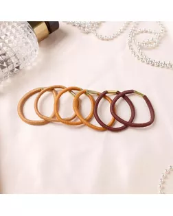 Резинки для волос "Мокко" (набор 12 шт.), 4 см арт. СМЛ-19476-1-СМЛ0413238