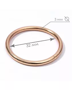 Кольца для сумок, d = 32 мм, толщина - 3 мм, 10 шт, цвет золотой арт. СМЛ-27361-1-СМЛ4155269