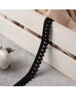 Резинка ажурная, 14 мм, 10 ± 1 м, цвет чёрный арт. СМЛ-29375-5-СМЛ4156990