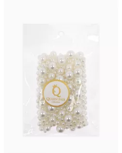 Браслет "Зима" сплошной узор, цвет молочный, бусины №6, №8, №12 арт. СМЛ-28324-1-СМЛ4176221