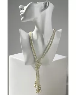 Бусы 2 нити "Зима" узел, цвет молочный, L=80, бусины №6, №14 арт. СМЛ-28325-1-СМЛ4176222