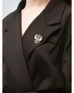 Брошь "Герб Российской Федерации", цвет красный в золоте арт. СМЛ-141717-1-СМЛ0004915217