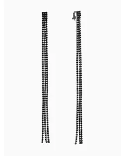 Клипсы "Лёд" классика, цвет чёрный в чёрном металле арт. СМЛ-31515-2-СМЛ0004929765