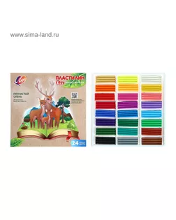 Пластилин 24 цвета 360 г ZOO арт. СМЛ-177592-1-СМЛ0005077646