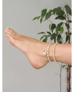 Браслет на ногу "Жемчужина на ракушке" цвет золото арт. СМЛ-115118-1-СМЛ0004850442