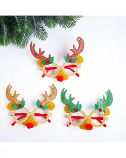 Карнавальные очки «Олень», цвета МИКС арт. СМЛ-125547-1-СМЛ0005017232