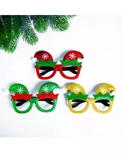 Карнавальные очки "Новогодние", цвета МИКС арт. СМЛ-153465-1-СМЛ0005017234