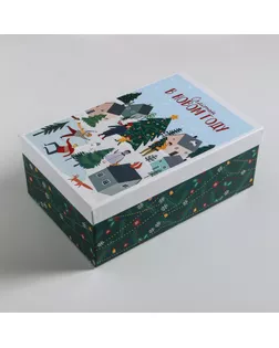 Набор подарочных коробок 10 в 1 «Новогодние истории», 12 × 7 × 4 - 32.5 × 20 × 12.5 см арт. СМЛ-93594-1-СМЛ0005040789