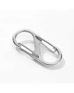 Карабин металлический, двойной, 40 × 18 мм, 5 шт, цвет серебряный арт. СМЛ-101975-1-СМЛ0005115594