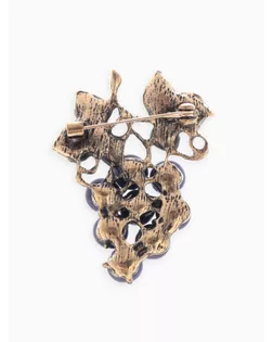 Брошь "Виноград" аметистовый, цветная в золоте арт. СМЛ-106090-1-СМЛ0005018523