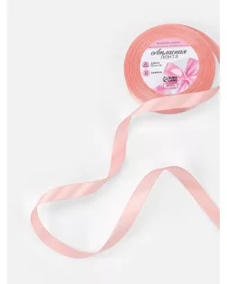 Лента атласная, 12 мм × 23 ± 1 м, цвет жемчужно-розовый №166 арт. СМЛ-111290-5-СМЛ0005052130