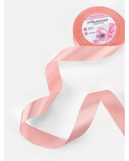 Лента атласная, 25 мм × 23 ± 1 м, цвет жемчужно-розовый №166 арт. СМЛ-111290-6-СМЛ0005052131