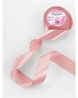 Лента атласная, 40 мм × 23 ± 1 м, цвет жемчужно-розовый №166 арт. СМЛ-111290-2-СМЛ0005052132