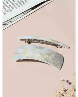 Заколка-автомат для волос "Мраморный узор" (набор 2 шт) 9 см и 9,5 см арт. СМЛ-112075-1-СМЛ0005179555