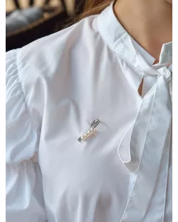 Булавка шар №4 "Жемчужная", 4см, цвет белый в серебре арт. СМЛ-162841-1-СМЛ0005445437