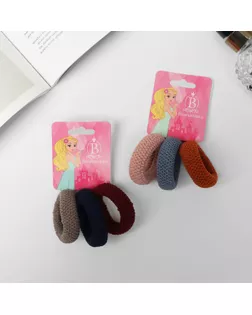 Резинка для волос "Спорт" (набор 3 шт) широкое плетение, 4 см, микс арт. СМЛ-124593-1-СМЛ0005256264