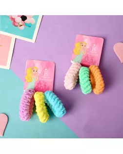 Резинка для волос "Спорт" (набор 3 шт) завитушки, 4 см арт. СМЛ-124594-1-СМЛ0005256265