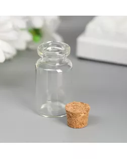 Декор для творчества стекло "Бутылочка с пробкой" 4х2х2 см арт. СМЛ-124603-1-СМЛ0005276489