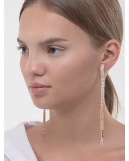 Клипсы «Лёд» тройная сплошная, цвет белый в золоте арт. СМЛ-130557-2-СМЛ0005514704