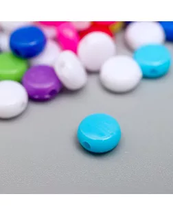 Набор бусин для творчества пластик "Цветные кругляшки" набор 20 гр 0,3х0,5х0,5 см арт. СМЛ-132271-1-СМЛ0005392156