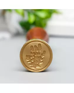 Печать для сургуча с деревянной ручкой "Водоросль" 9х2,5х2,5 см арт. СМЛ-132801-1-СМЛ0005278955