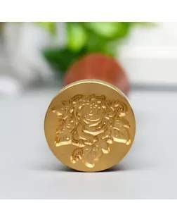 Печать для сургуча с деревянной ручкой "Королевская роза" 9х2,5х2,5 см арт. СМЛ-132826-1-СМЛ0005278980