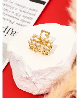 Краб для волос "Аманда" прямой жемчуг, 2,5 см, золото арт. СМЛ-134063-2-СМЛ0005396414