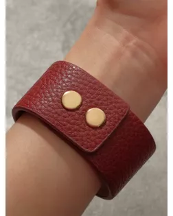 Браслет кожа "Помпеи" стразы, цвет бело-коричневый в золоте, 21 см арт. СМЛ-133810-2-СМЛ0005352626