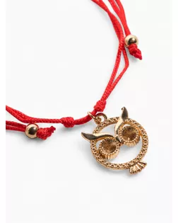 Браслет-оберег "Став" на здоровье, сова, цвет красный арт. СМЛ-139604-1-СМЛ0005388822