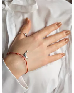 Браслет-оберег "Став" везунчик, дельфин, цвет красный арт. СМЛ-139609-1-СМЛ0005388827