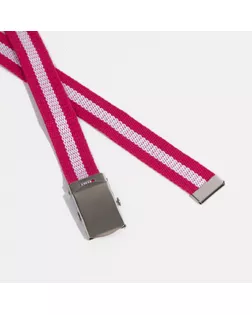 Ремень детский, ширина 3 см, пряжка автомат, цвет фуксия/белый арт. СМЛ-178912-2-СМЛ0005432564