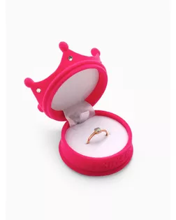 Футляр под кольцо "Корона", 5,5*5,5*4,5, цвет розовый, вставка белая арт. СМЛ-24517-1-СМЛ0576222