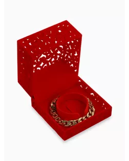 Футляр под браслет "Куб резной", 10*10*6,5, цвет красный, вставка красная арт. СМЛ-22067-2-СМЛ0576238