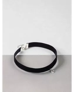 Чокер "Стразинка" круг в огранке, цвет белый в серебре арт. СМЛ-169506-1-СМЛ0006756044