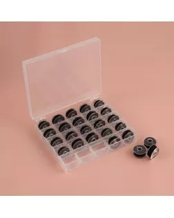 Набор шпулек с нитками d2см 25шт чёрный пластик кор арт. СМЛ-146001-1-СМЛ0005404082