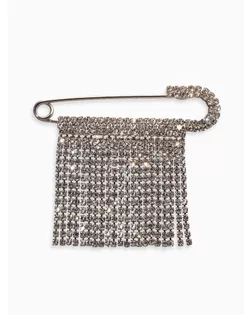 Булавка "Торжество" дождик, 7см, цвет белый в серебре арт. СМЛ-154159-1-СМЛ0005511113