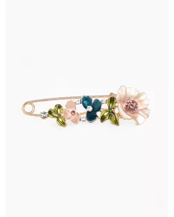 Булавка "Цветочная" дорожка, 8см, цветная в золоте арт. СМЛ-153812-1-СМЛ0005511139