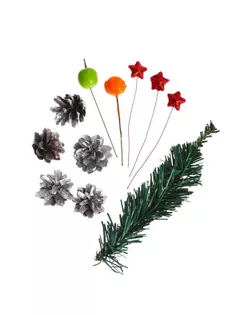 Новогодний декор «Праздничный наборчик» серебряный арт. СМЛ-157738-1-СМЛ0007059397